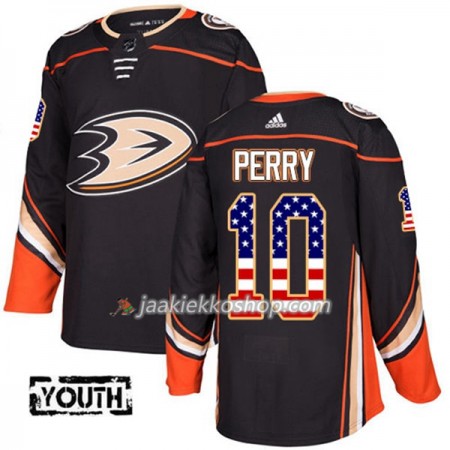 Lapsille NHL Anaheim Ducks Pelipaita Corey Perry 10 Adidas 2017-2018 Musta USA Flag Fashion Authentic